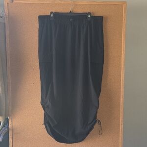 Audrey Lane Black Cargo Adjustable Drawstring Ruched Skirt 3X Plus Size Pull‑On